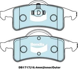 Bendix USA DB1717 -4WD Brake Pad Set, disc brake DB17174WD
