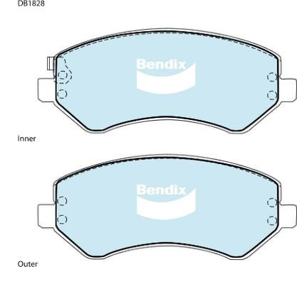Bendix USA DB1828 -4WD Brake Pad Set, disc brake DB18284WD