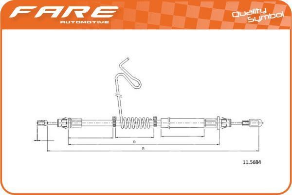 Fare 18278 Cable Pull, parking brake 18278