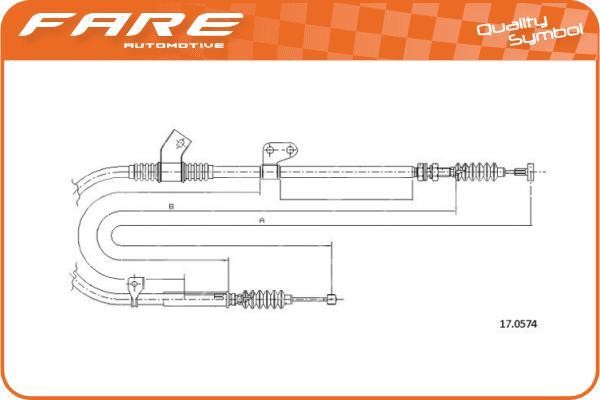Fare 18447 Cable Pull, parking brake 18447