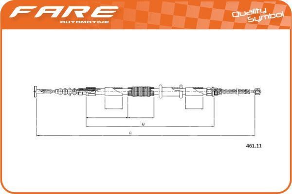 Fare 18061 Cable Pull, parking brake 18061