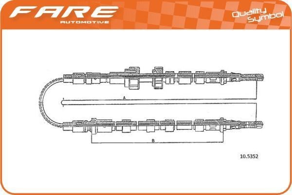 Fare 18200 Cable Pull, parking brake 18200