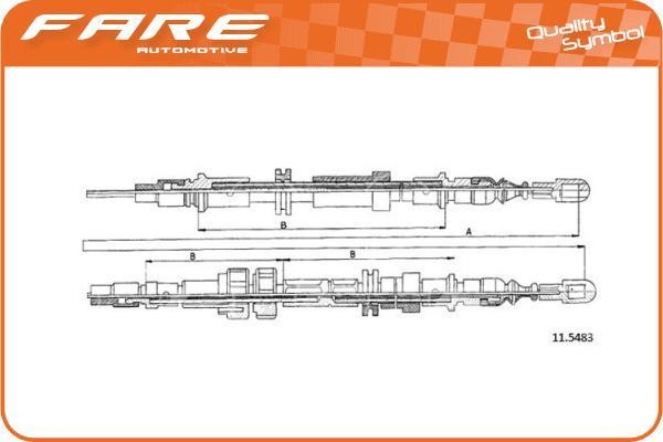 Fare 18198 Cable Pull, parking brake 18198