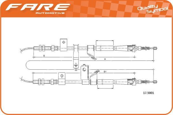 Fare 19006 Cable Pull, parking brake 19006