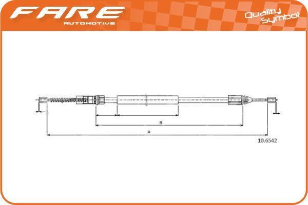 Fare 18864 Cable Pull, parking brake 18864