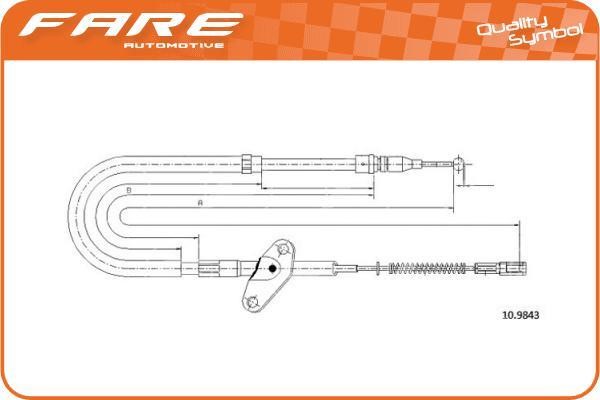 Fare 17982 Cable Pull, parking brake 17982