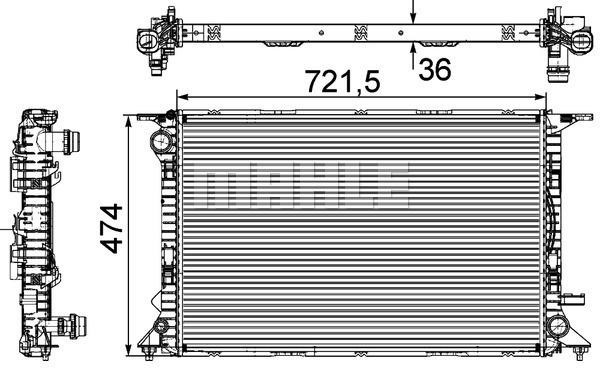 Radiator, engine cooling Wilmink Group WG2184131