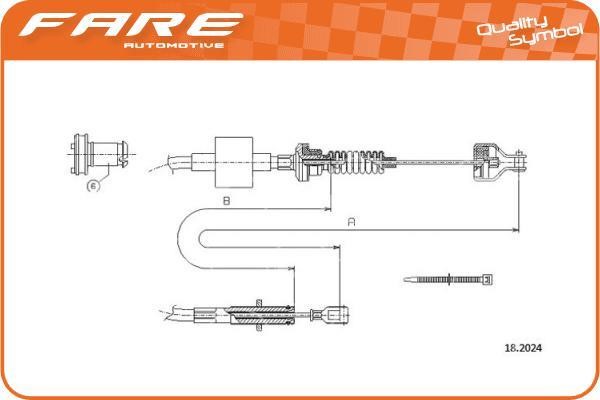 Fare 24678 Cable Pull, clutch control 24678