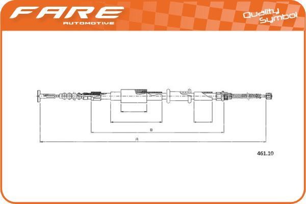 Fare 18060 Cable Pull, parking brake 18060