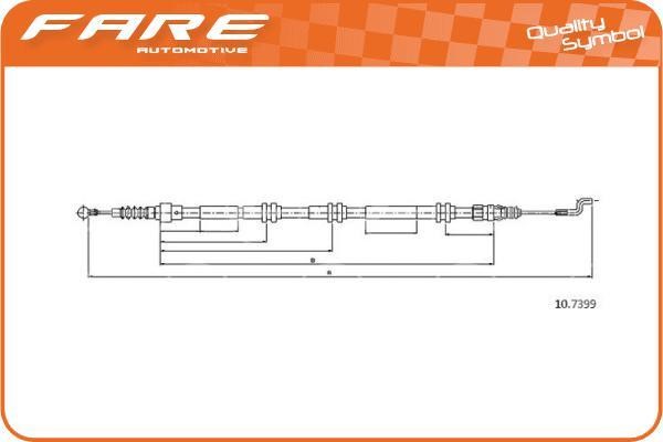 Fare 19300 Cable Pull, parking brake 19300