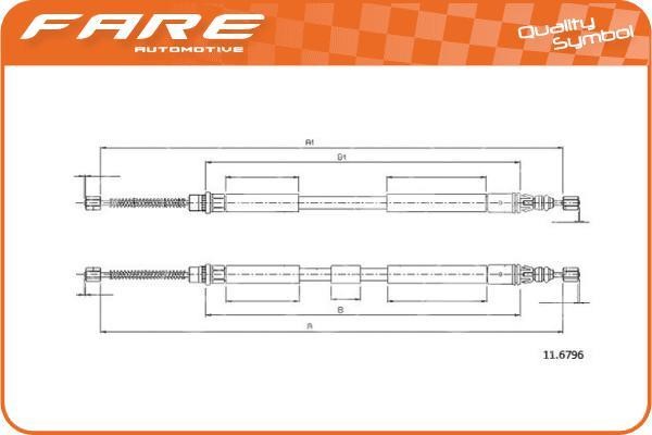 Fare 18874 Cable Pull, parking brake 18874