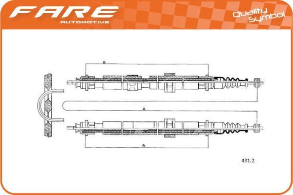 Fare 18037 Cable Pull, parking brake 18037