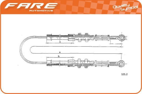 Fare 18008 Cable Pull, parking brake 18008