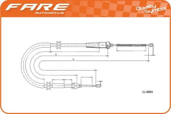 Fare 18905 Cable Pull, parking brake 18905
