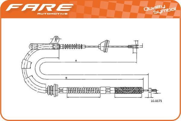 Fare 19192 Cable Pull, parking brake 19192