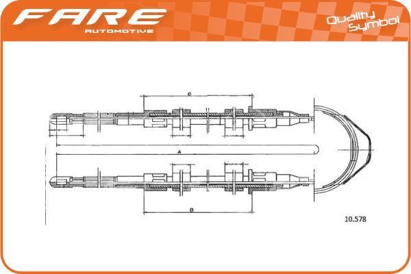 Fare 18616 Cable Pull, parking brake 18616