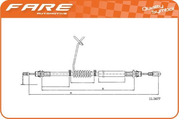 Fare 18285 Cable Pull, parking brake 18285