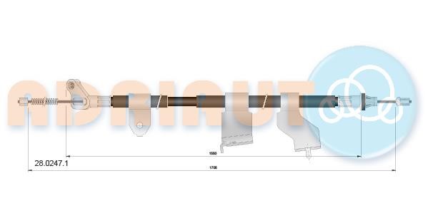 Handbrake cable Adriauto 28.0247.1