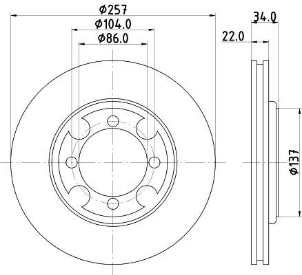 Nisshinbo ND6033 Front brake disc ventilated ND6033