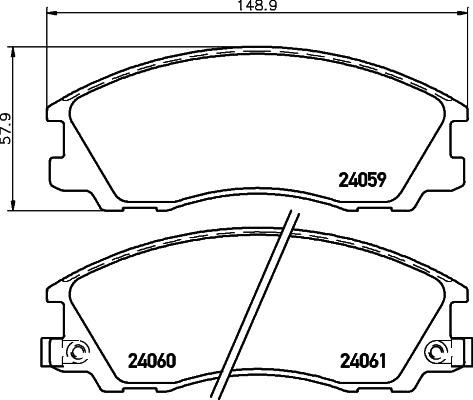 Nisshinbo NP6059 Brake Pad Set, disc brake NP6059