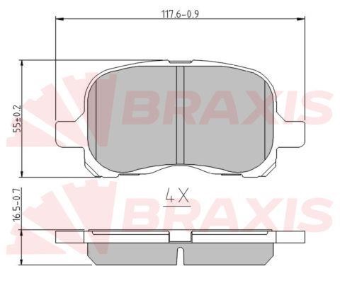 Braxis AA0632 Brake Pad Set, disc brake AA0632