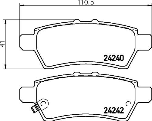 Nisshinbo NP2028 Brake Pad Set, disc brake NP2028