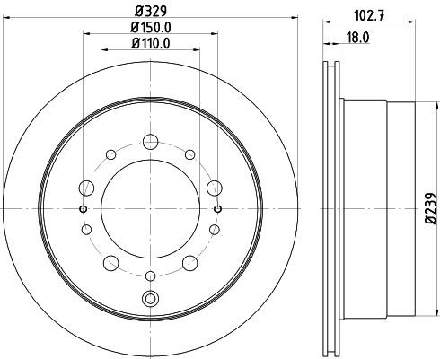 Nisshinbo ND1042K Rear ventilated brake disc ND1042K