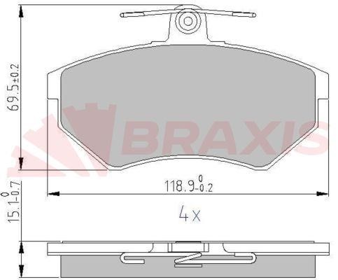 Braxis AA0616 Brake Pad Set, disc brake AA0616