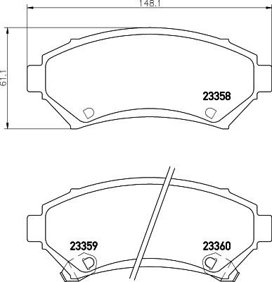 Nisshinbo NP6118 Brake Pad Set, disc brake NP6118