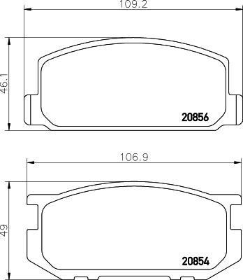 Nisshinbo NP1086 Brake Pad Set, disc brake NP1086