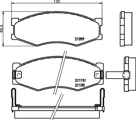 Nisshinbo NP2055 Brake Pad Set, disc brake NP2055