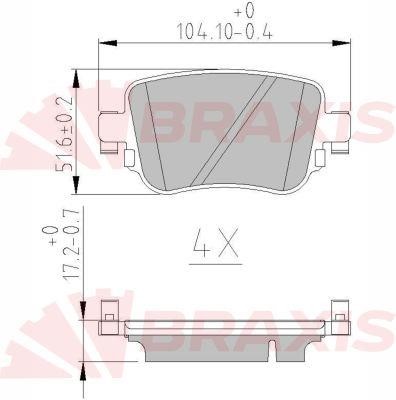 Braxis AA0621 Brake Pad Set, disc brake AA0621