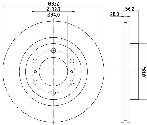 Nisshinbo ND3040 Front brake disc ventilated ND3040