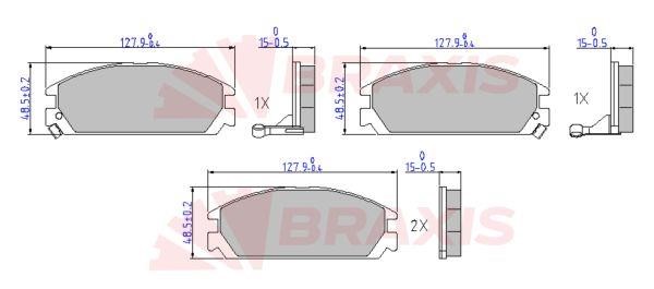 Braxis AA0645 Brake Pad Set, disc brake AA0645