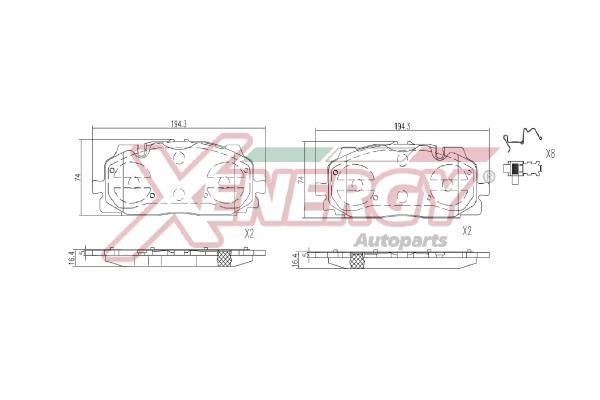 Xenergy X41401 Brake Pad Set, disc brake X41401