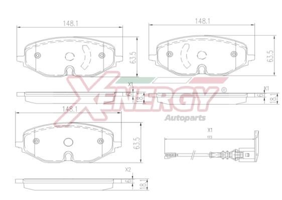 Xenergy X41406 Brake Pad Set, disc brake X41406