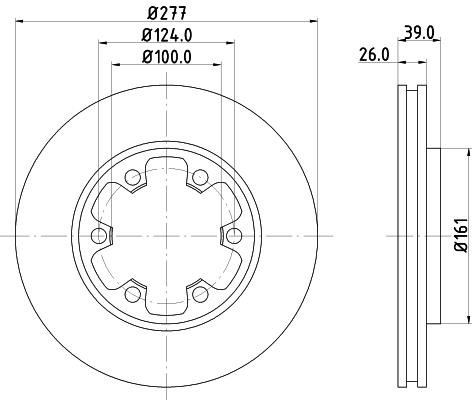 Nisshinbo ND2014 Front brake disc ventilated ND2014