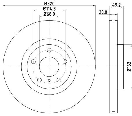 Nisshinbo ND2004K Front brake disc ventilated ND2004K