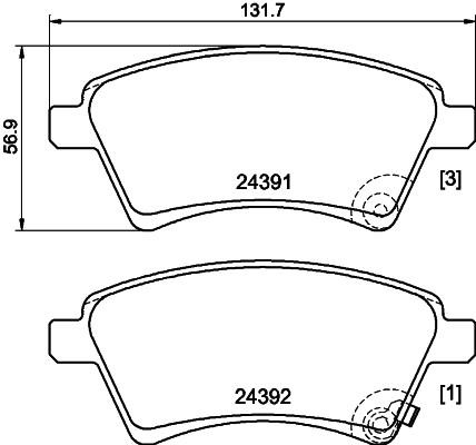 Nisshinbo NP9017 Brake Pad Set, disc brake NP9017