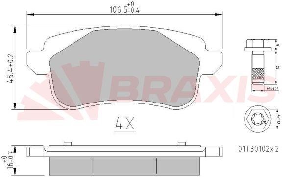 Braxis AA0672 Brake Pad Set, disc brake AA0672