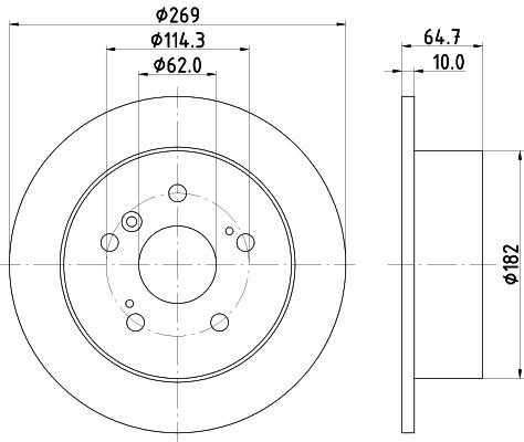 Nisshinbo ND1037K Rear brake disc, non-ventilated ND1037K