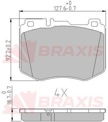 Braxis AA0636 Brake Pad Set, disc brake AA0636