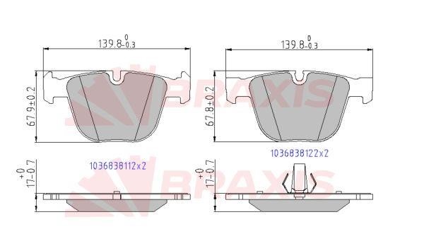 Braxis AA0650 Brake Pad Set, disc brake AA0650