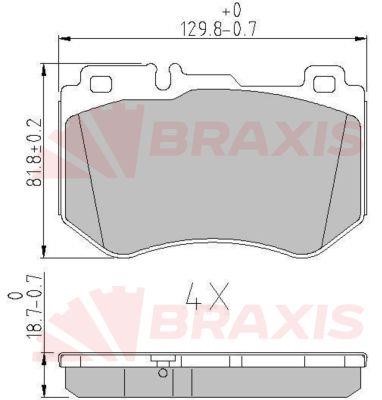 Braxis AA0626 Brake Pad Set, disc brake AA0626