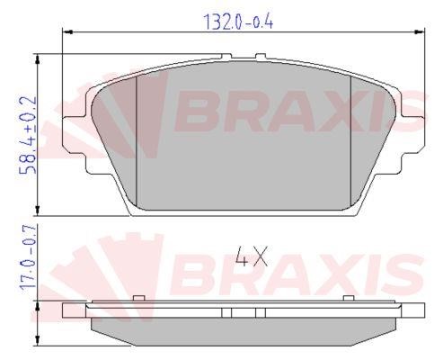 Braxis AA0644 Brake Pad Set, disc brake AA0644