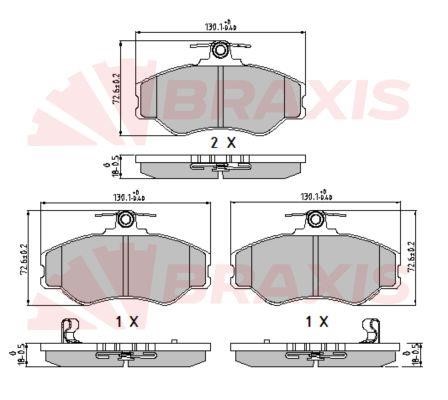 Braxis AA0609 Brake Pad Set, disc brake AA0609