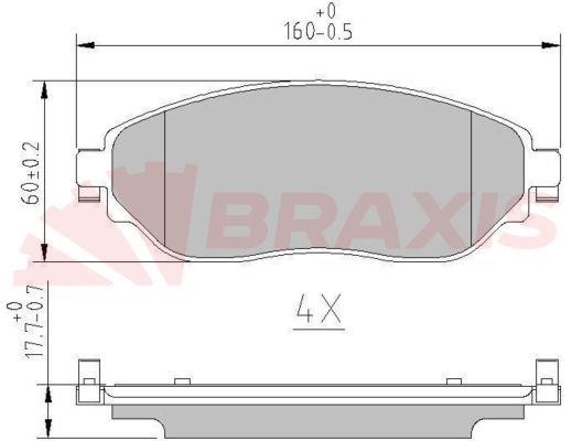 Braxis AA0606 Brake Pad Set, disc brake AA0606