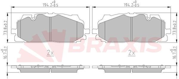 Braxis AA0666 Brake Pad Set, disc brake AA0666