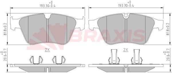 Braxis AA0660 Brake Pad Set, disc brake AA0660