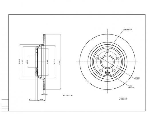 Hart 241 039 Brake disk 241039 241039 Hart Brake disk